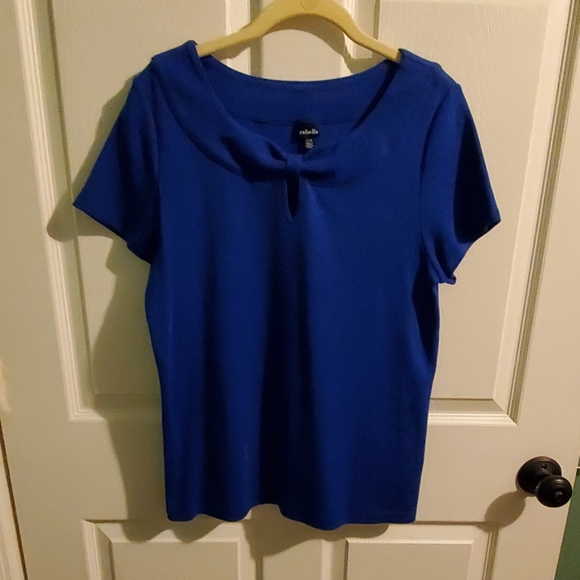 Rafaella Royal Blue Blouse with Bow Detail - Picture 1 of 8